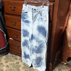 GAP Blue Tie-Dye Horseshoe Leg Jeans size 26/2R nwt!